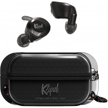 Спортивные наушники Klipsch T5 II True Wireless Sport черного цвета с пыленепроницаемым чехлом