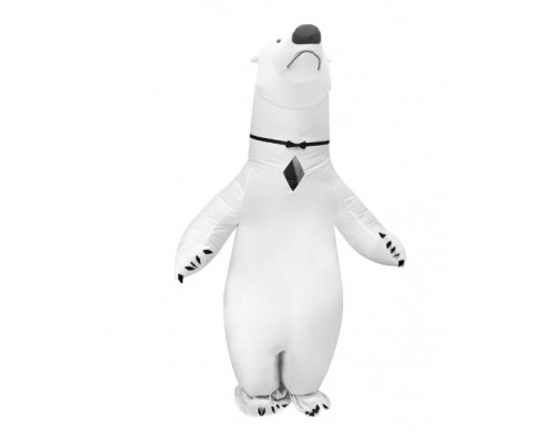 Большой воздушный надувной костюм для взрослых Белый медведь, взрослый пневмокостюм Полярного медведя. Карнавальный наряд на хэллоуин, костюмизированную вечеринку