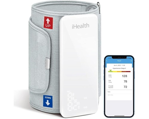 iHealth Neo Беспроводной тонометр на плечо, ультратонкий и портативный, с поддержкой приложений для iOS и Android