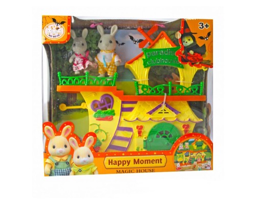 Игровой набор HAPPY MOMENT - Семья зайцев в домике