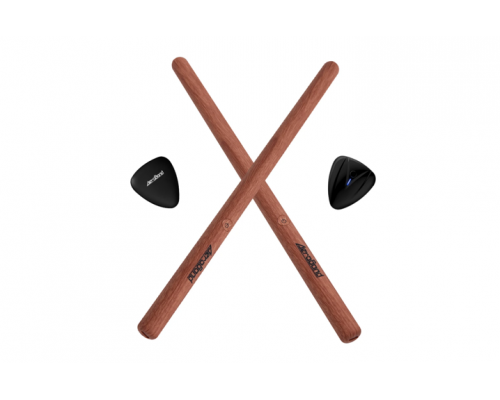 Барабанные палочки Aeroband PocketDrum Too Real коричневые + датчики для игры ударными ногами. Игра на барабанах. Барабанная установка у вас в кармане