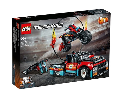 Конструктор LEGO Technic Шоу трюков на грузовиках и мотоциклах Арт. 42106, 610 дет.