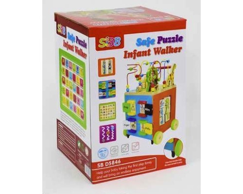 Деревянная игрушка каталка-лабиринт Safe puzzle infant walker MD 2030