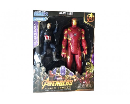 Коллекционные фигурки Avengers Titan Hero «Железный человек и капитан Америка»  