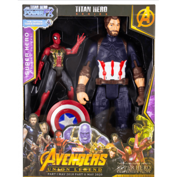 Коллекционные фигурки Avengers Titan Hero «Капитан Америка и Человек-паук»  