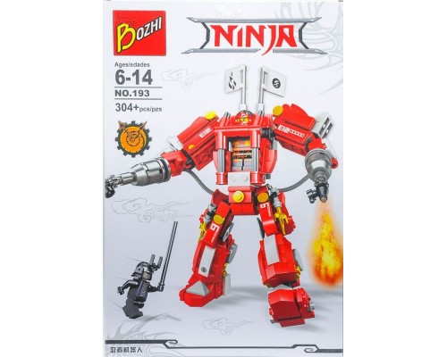 Конструктор Bozhi Ninja арт. 193 «Красный робот»  304 дет.