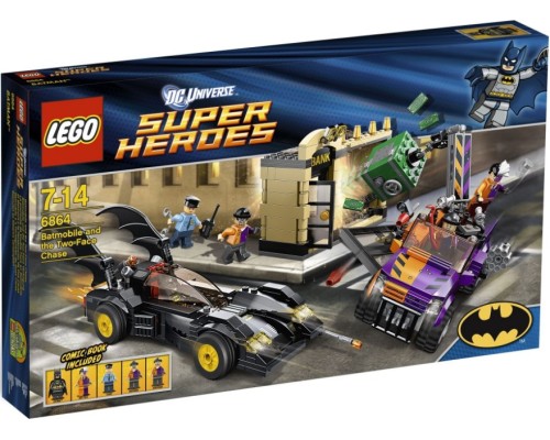 Конструктор LEGO DC Comics Super Heroes Преследование Двуликого на Бэтмобиле 6864
