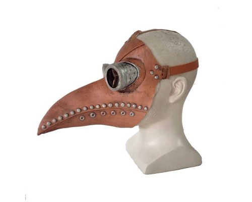 Латексная маска Чумного Доктора коричневая