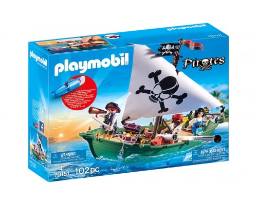 Конструктор Playmobil Пиратский корабль с мотором, арт.70151, 102 дет.