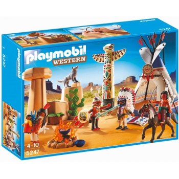 Конструктор Playmobil Дикий Запад: Деревня индейцев, арт.5247, 101 дет.
