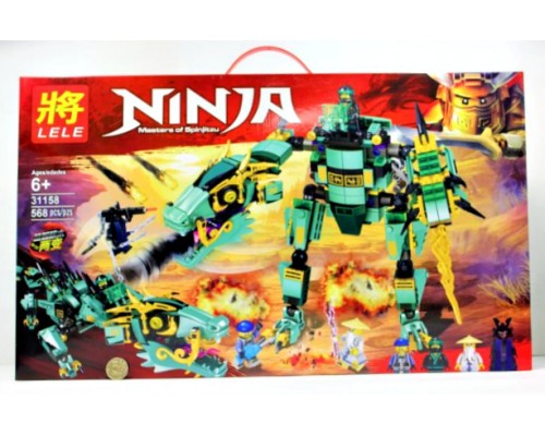 Конструктор Lele Ninja «Механический дракон зеленого Ниндзя» 568 дет. арт.31158