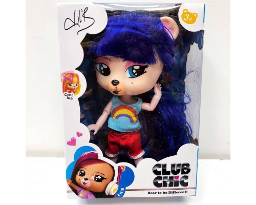 Кукла медвежонок Club Chic с синими волосами