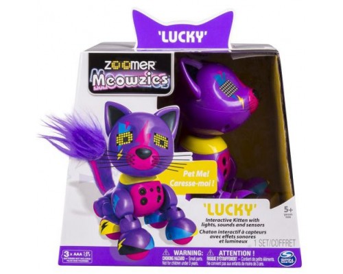 Интерактивный котенок Spin Master Zoomer Meowzies, Lucky (фиолетовый)