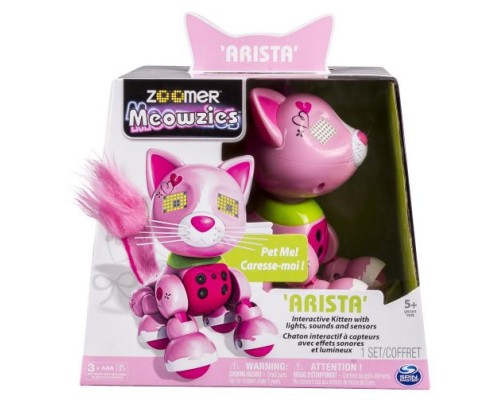 Интерактивный котенок Spin Master Zoomer Meowzies, Arista (розовый)