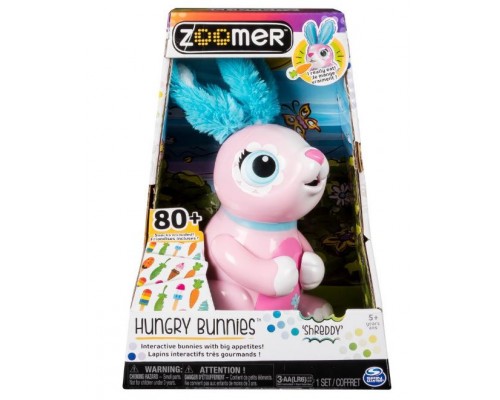 Интерактивный кролик Zoomer Hungry Bunnies, Shreddy (розовый)