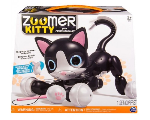 Интерактивный котенок Spin Master Zoomer Kitty – Kitty & Nibbles – Kmart Exclusive (черно-белый)