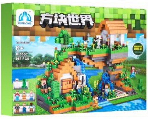 Конструктор Qunlong Minecraft  арт.QL0507 «Дом у водопада» 718 дет.