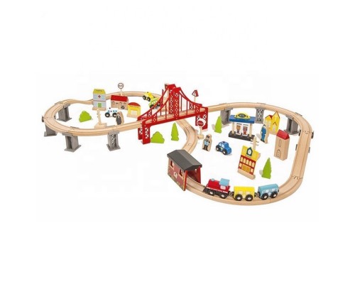 Деревянная железная дорога Wooden Toys (70 предметов)