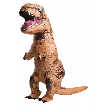 Надувной костюм динозавра T-REX оранжевый детский (Рост 120-150 см)
